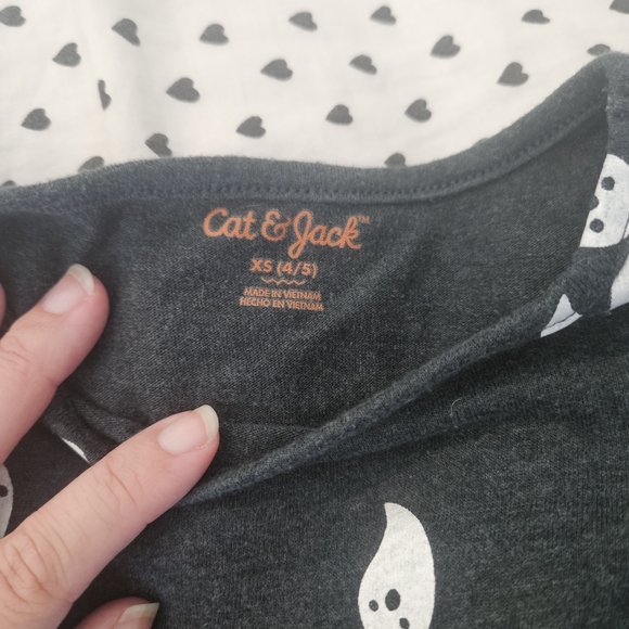 Cat & Jack Black Ghost Print Kids Dress - Picture 3 of 3